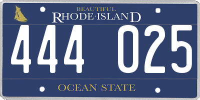 RI license plate 444025