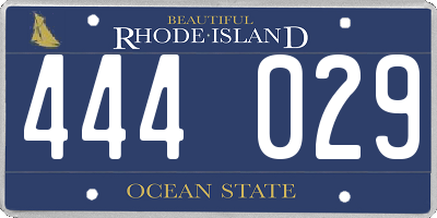 RI license plate 444029