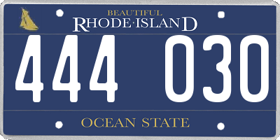 RI license plate 444030