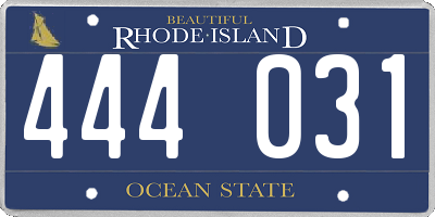 RI license plate 444031