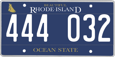 RI license plate 444032