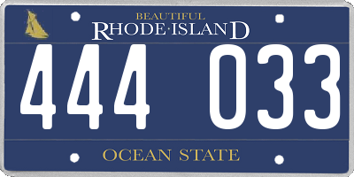 RI license plate 444033