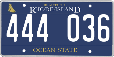 RI license plate 444036
