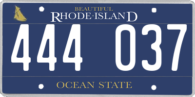 RI license plate 444037