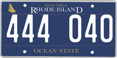 RI license plate 444040