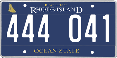RI license plate 444041