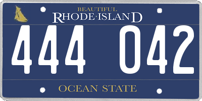 RI license plate 444042
