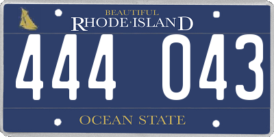 RI license plate 444043