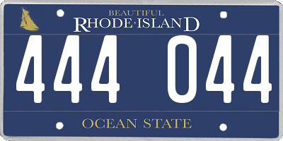RI license plate 444044