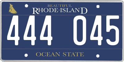 RI license plate 444045