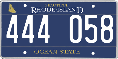 RI license plate 444058