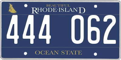 RI license plate 444062