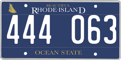 RI license plate 444063