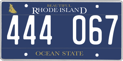 RI license plate 444067