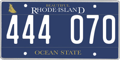 RI license plate 444070
