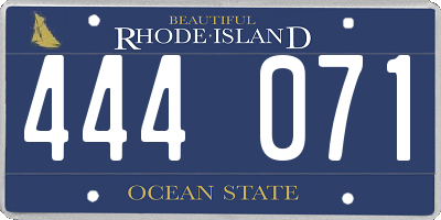 RI license plate 444071