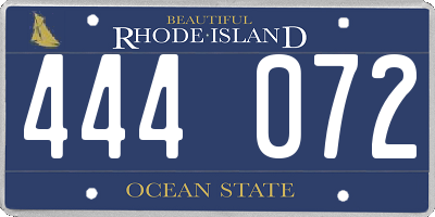 RI license plate 444072