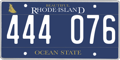 RI license plate 444076
