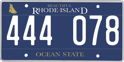 RI license plate 444078