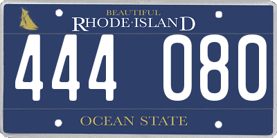 RI license plate 444080