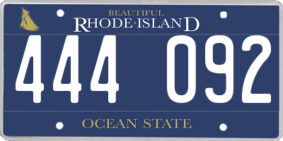 RI license plate 444092
