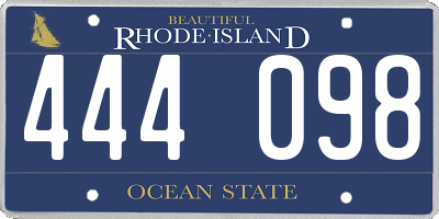 RI license plate 444098