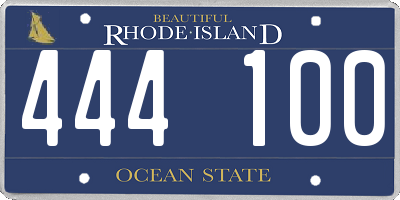 RI license plate 444100