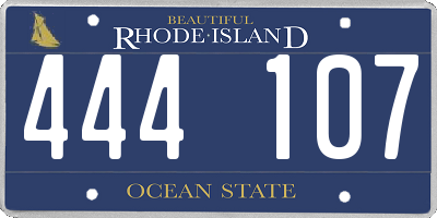 RI license plate 444107