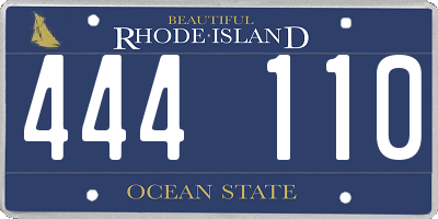 RI license plate 444110