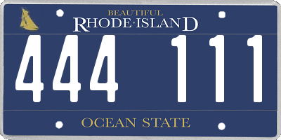 RI license plate 444111