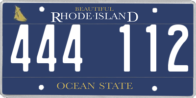 RI license plate 444112