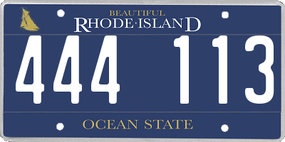 RI license plate 444113