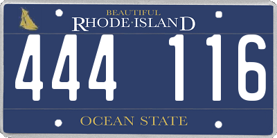 RI license plate 444116