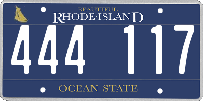 RI license plate 444117