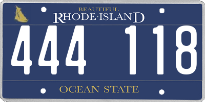 RI license plate 444118