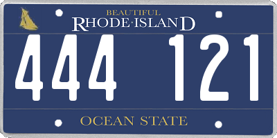 RI license plate 444121