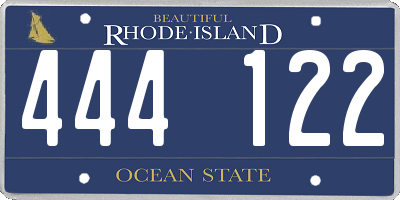 RI license plate 444122