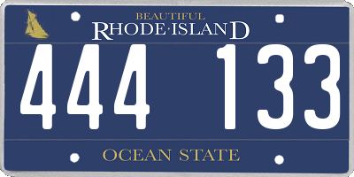 RI license plate 444133