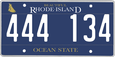 RI license plate 444134