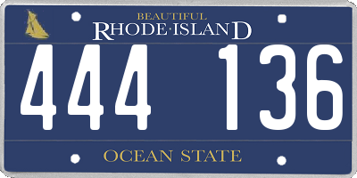RI license plate 444136
