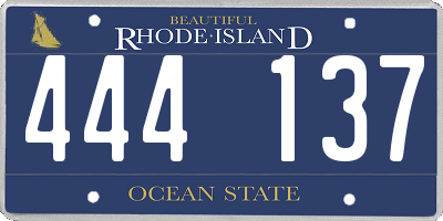 RI license plate 444137