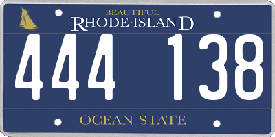 RI license plate 444138
