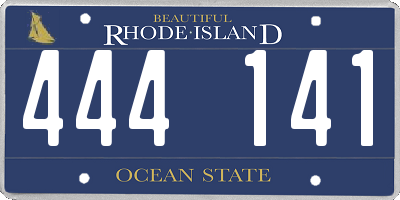 RI license plate 444141