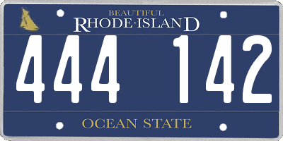 RI license plate 444142