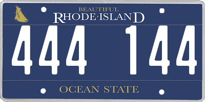 RI license plate 444144