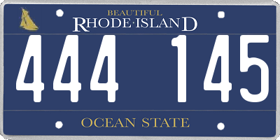 RI license plate 444145