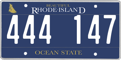 RI license plate 444147