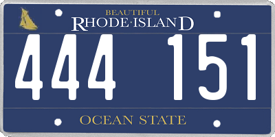RI license plate 444151
