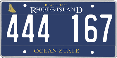 RI license plate 444167