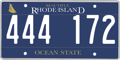 RI license plate 444172